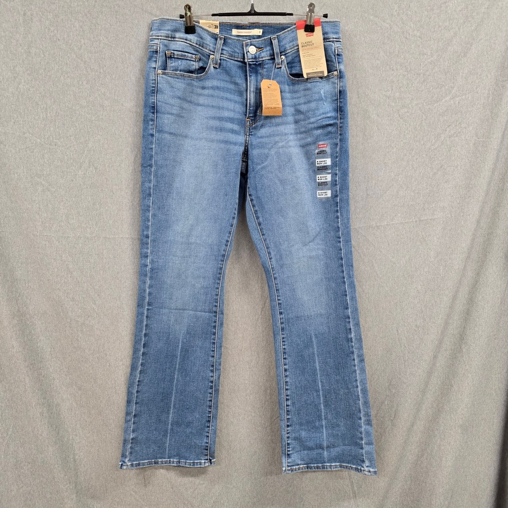 Levis Classic Bootcut Jeans Womens 8 Short W29 L30 Mid Rise Stellar Stretch Blue